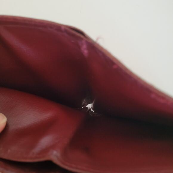 Must De Cartier Men's Bifold Leather Bordeaux Red Wallet Medium Retro Card Bill - Picture 10 of 13